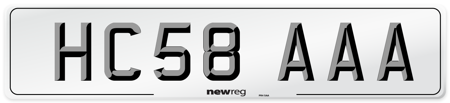 HC58 AAA Number Plate from New Reg